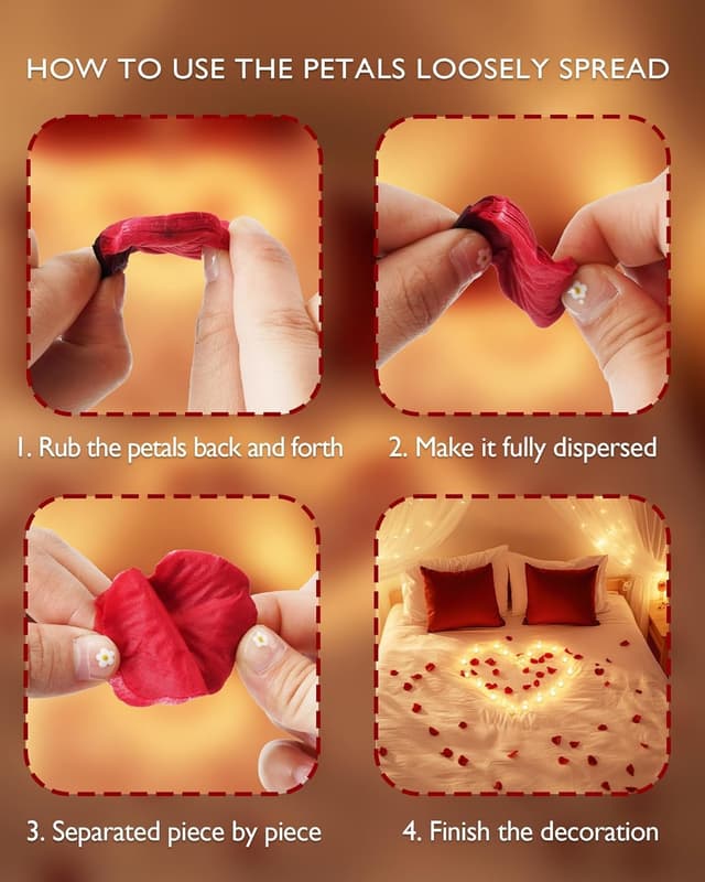 Thumbnail 2 de Homemory 2000 rose petals with 24 LED tealights 🌹