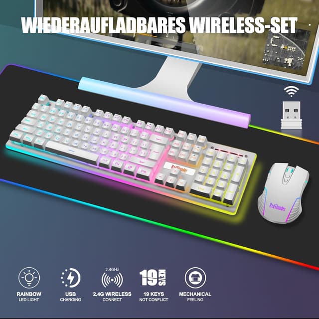 Detalle 2 de RedThunder K10 kabelloses Gaming Set 3200 DPI