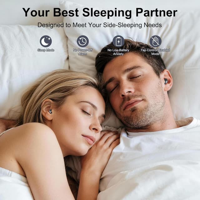 Detalle de Bluetooth Schlafkopfhörer 2026 Mini mit Bluetooth 6.0, Schlaftracker & weißem Rauschen