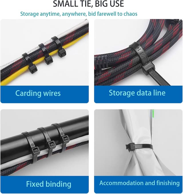 Detalle de Yolistar Kabelbinder-Set 250 Stück schwarz 300 mm x 3,6 mm (hitzebeständig, selbstsichernd)