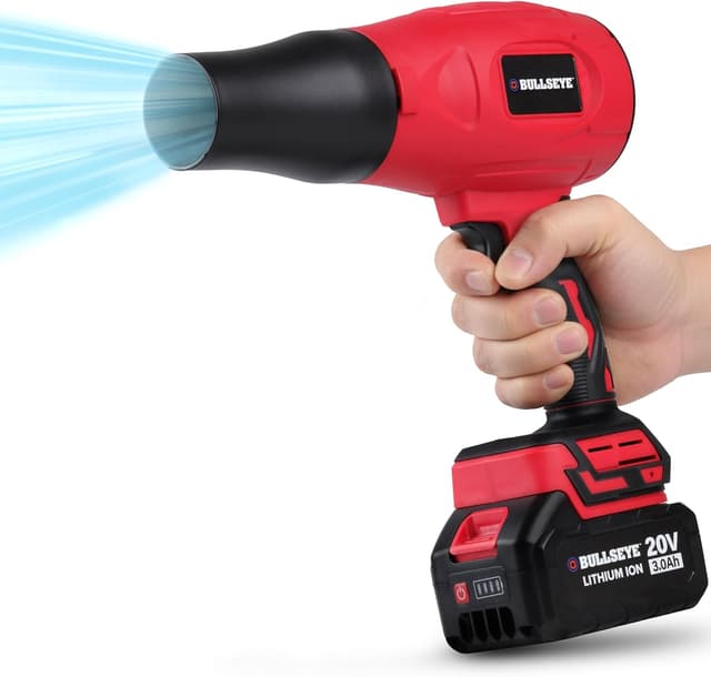 Detalle 2 de Bullseye Blower Cordless Leaf Blower (Handheld Turbo Jet) with 2 Batteries, 20V 350W