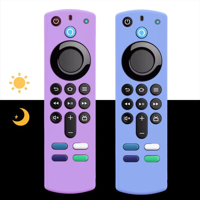 Detalle de Avtbeisty 2-Pack Silicone Remote Covers for 3rd Gen 4K/HD Streaming Remotes (Purple & Sky Blue)