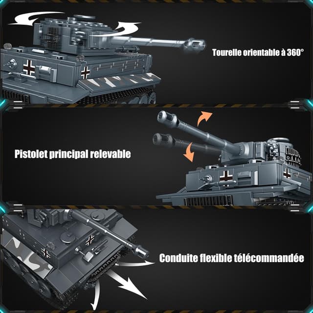 Detalle de Mould King 20014 Technik-Panzer Modellbausteine (800+ Teile) mit Motor und App-Steuerung