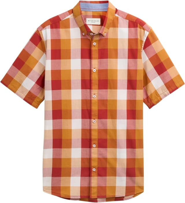 Detalle de TOM TAILOR 1046101 camicia uomo a maniche corte: comoda e con vestibilità ottimale