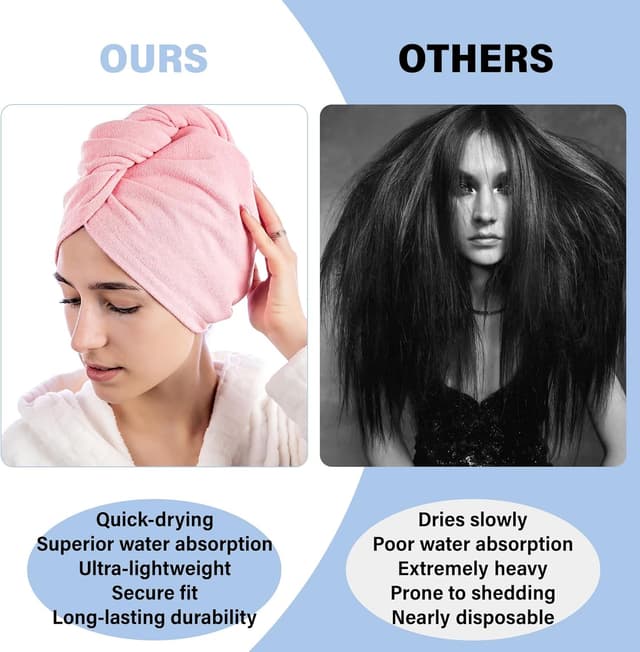 Thumbnail 4 de Lafefe 3 Pack Microfibre Hair Towel Wraps 3‑pack