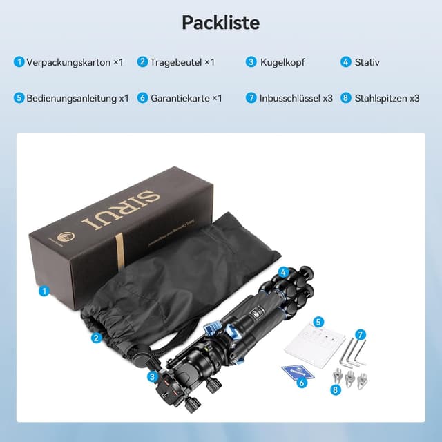 Thumbnail 6 de Sirui AM-223L+AT-10 Carbon Mini Video Stativ-Set mit Flüssigkopf