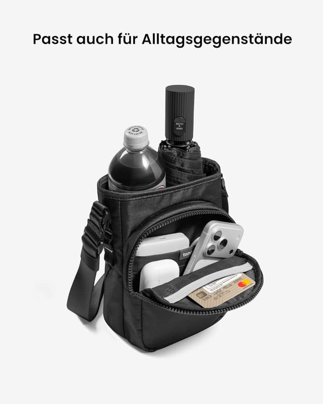 Detalle de tomtoc JoyCarry Sling Umhängetasche für Nintendo Switch 2 Slim Case – 33 × 16 × 8 cm, 3,5 l, leicht (200 g)