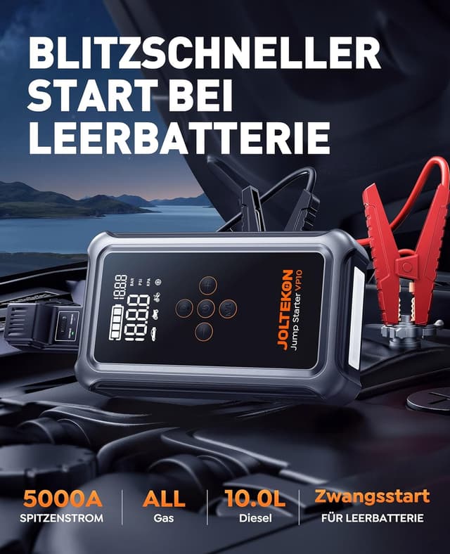 Detalle 2 de Joltekon 5000A Starthilfe Powerbank 12V für Pkw