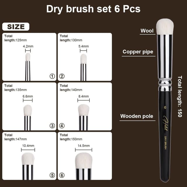 Thumbnail 1 de HOTUT Miniature drybrush set 6 sizes