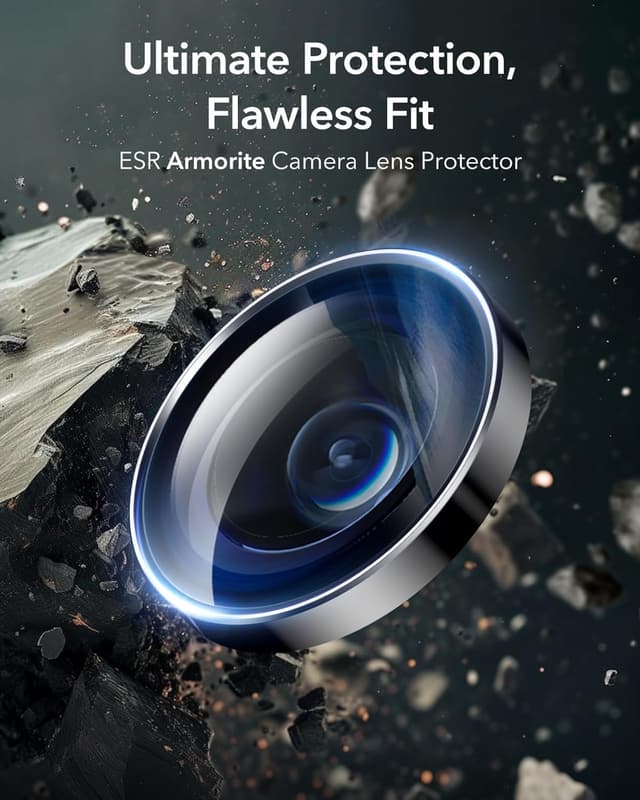 Detalle de ESR Kameraschutz für iPhone 17 Pro/Pro Max, iPhone 16 Pro/Pro Max & iPhone 15/14 Pro/Pro Max – dünnes gehärtetes Glas, 2er-Set, Schwarz