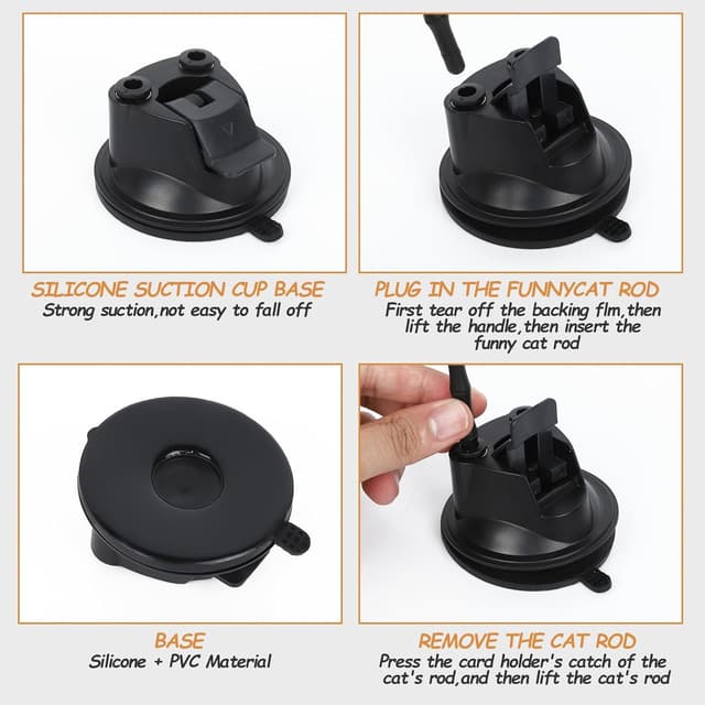 Detalle de Romon Giochi per Gatti (7 pezzi) con uccellino volante e ventosa retrattabile