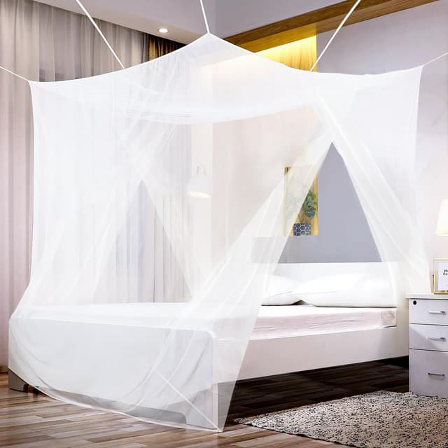 Detalle de Sekey zanzariera per letto singolo/doppio con kit completo e doppia apertura 220x200x200 cm