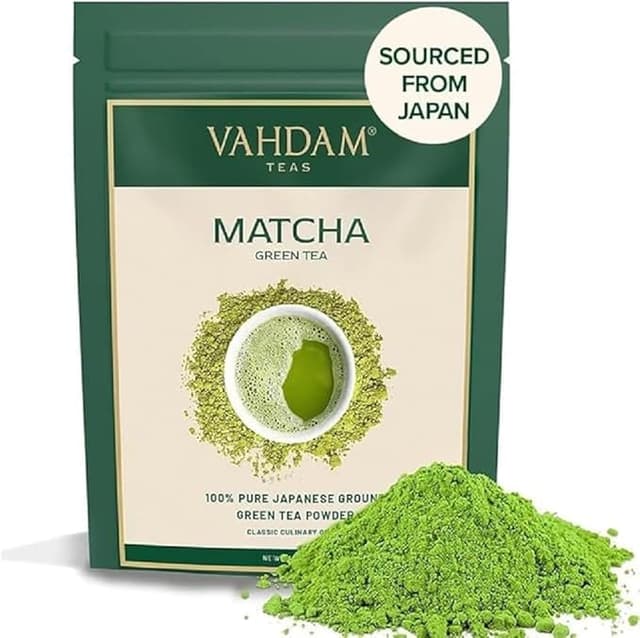 Detalle de VAHDAM Té Matcha Verde en Polvo 🌿 100g, Para Postres y Batidos