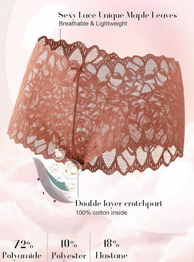 Detalle 2 de READY TO LOVE Lace Boyshorts 5 pack