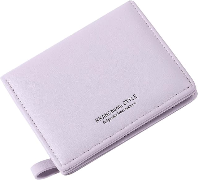 Detalle de RRANCharltu Damen Geldbörse klein aus (Kunst-)Leder mit Reißverschluss, Hellviolett