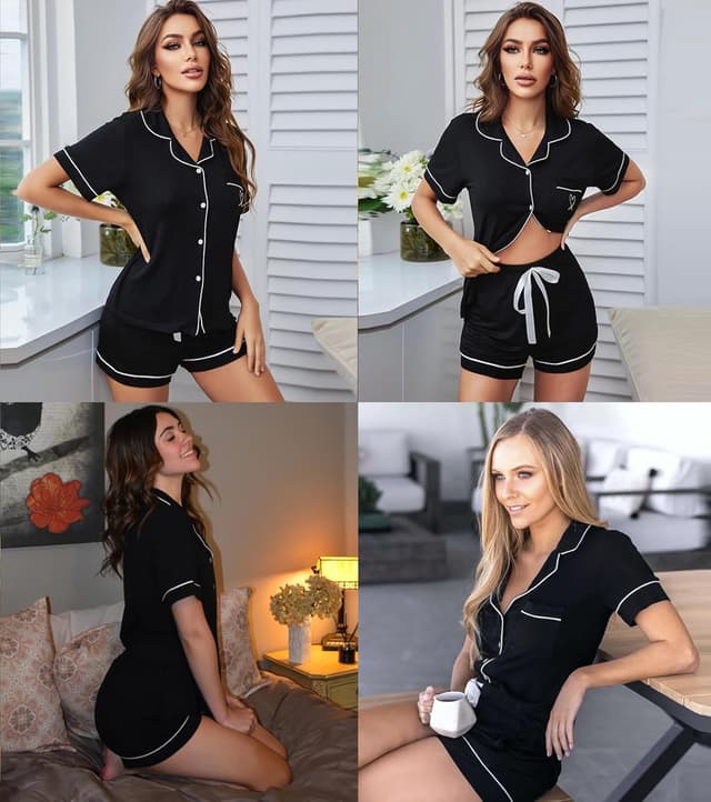 Thumbnail 3 de SWOMOG Women's Button Down Pajamas Set