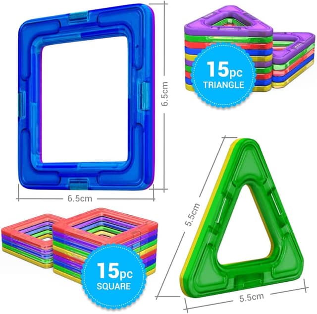 Detalle de Desire Deluxe Magnetische Bausteine (30-teilig) – Magnet Montessori Bau-Set für Kinder ab 3 Jahren