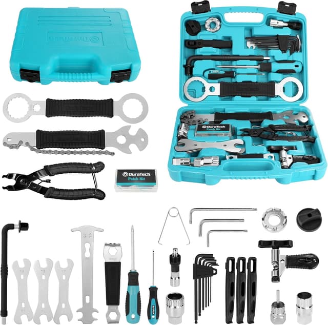Detalle de DuraTech Kit Professionale Attrezzi Bici da 41 pezzi: set per catene, pneumatici e pedali con custodia portatile