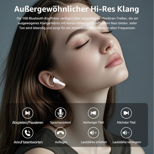 Detalle 2 de YELKUTT Bluetooth Kopfhörer Y68