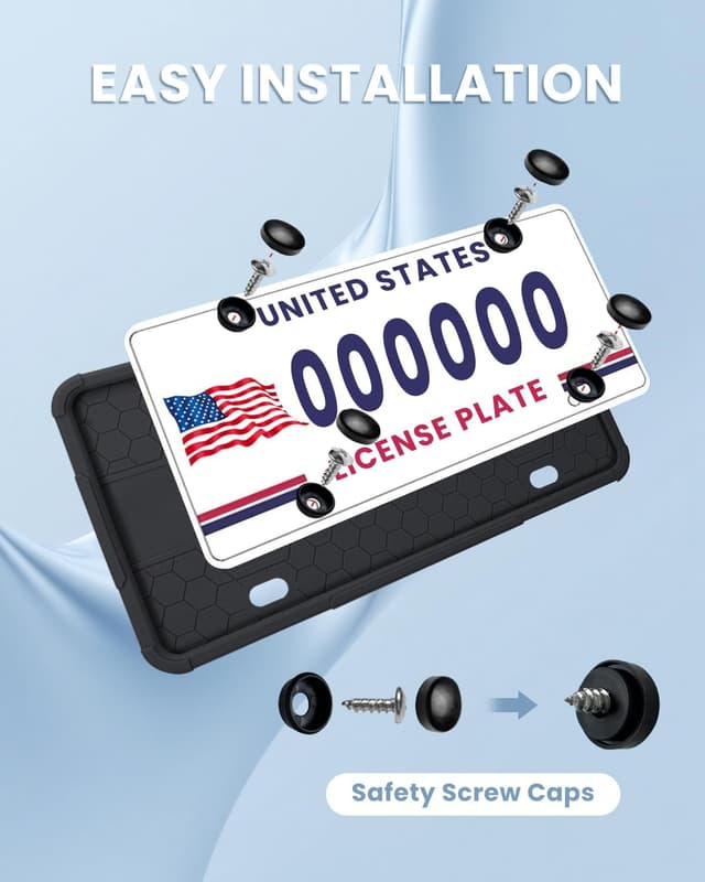 Detalle de JOKIT 2 Pack Silicone License Plate Frames 2-Pack 🛞