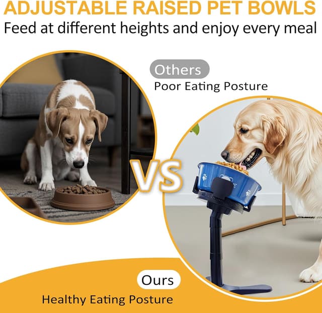 Detalle 2 de DOUDING Raised Dog Bowl stand, adjustable heights