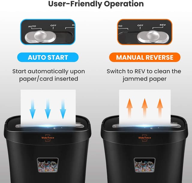 Detalle 2 de VidaTeco Cross-Cut 8-Sheet Shredder