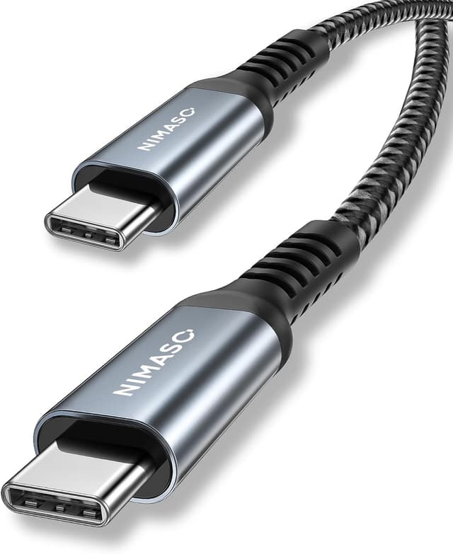 Detalle de Nimaso USB‑C auf USB‑C Kabel 1 m (USB‑C PD bis 60 W, 20 V/3 A) für Smartphone, Tablet & Laptop