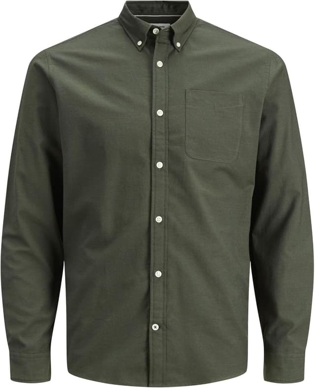 Detalle de JACK & JONES men’s long-sleeve collared shirt (slim fit) in 100% cotton