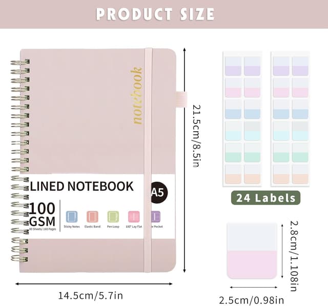Detalle 2 de Thboxes A5 Notebook 160-page lined spiral ๐