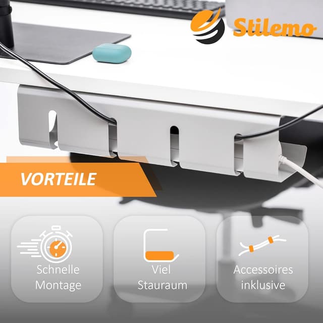 Detalle de Stilemo Kabelmanagement am Schreibtisch 43 cm