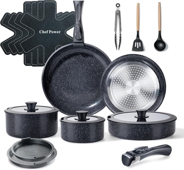 Imagen de Chef Power Ceramic Nonstick 19-Piece Cookware Set en OfertitasTOP
