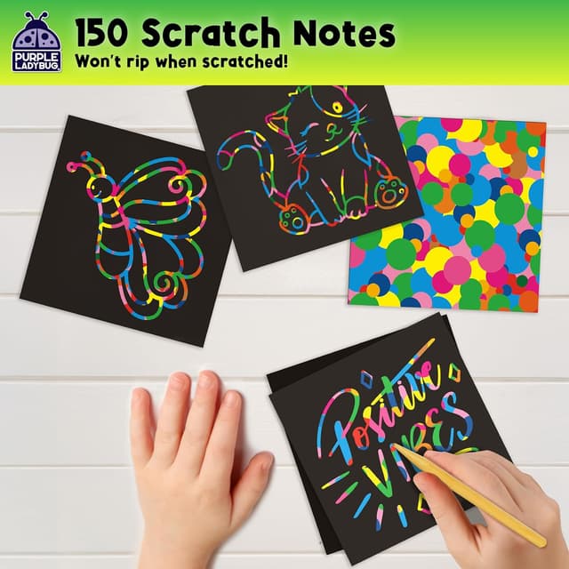 Thumbnail 4 de Scratch Art Mini Notes 150 Pack ๐จ