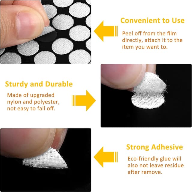 Detalle de Klettpunkte Selbstklebend 10 mm Weiß