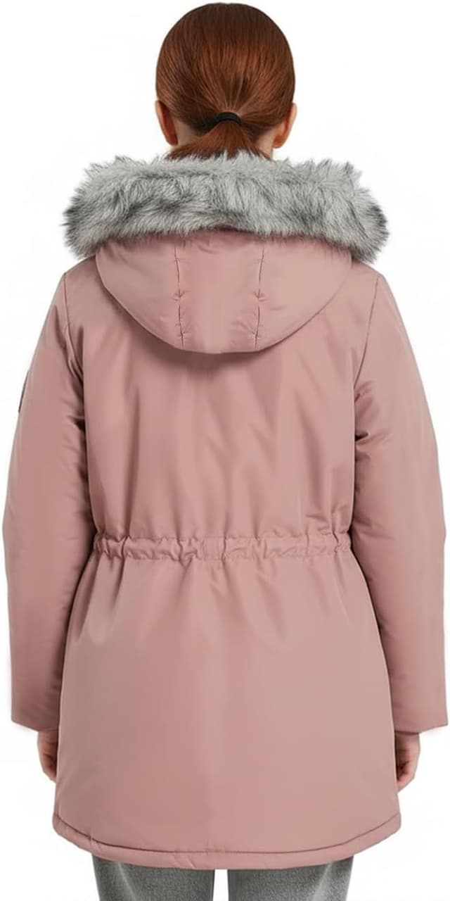 Detalle 2 de SOLOCOTE Manteau hiver imperméable pour filles – parka longue avec capuche, épaisse et doublée polaire