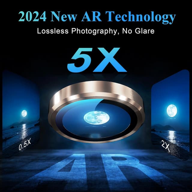 Detalle 2 de YWXTW Camera Lens Protector for iPhone 16 Pro / iPhone 16 Pro Max with 1-Step Installation Tray (Tempered Glass, Desert Titanium)