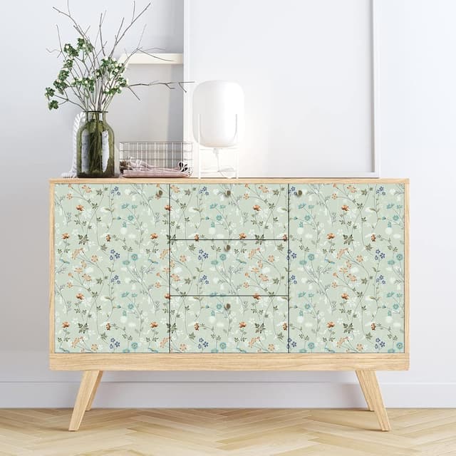 Detalle 1 de ANHUIB Blumentapete Hellgrün 44x300 cm