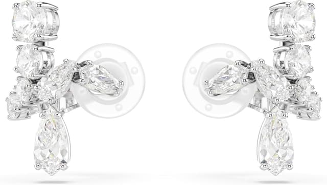 Thumbnail 5 de Swarovski Pendientes Matrix blancos, baño de rodio 💍