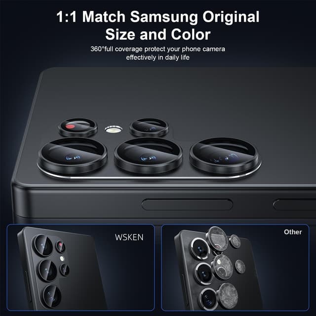 Detalle de WSKEN S25 Ultra camera lens protector