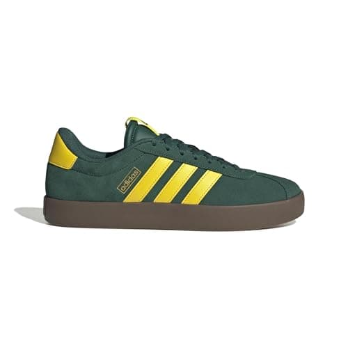 Detalle de adidas Hombre VL Court 3.0 de piel con cordones en Collegiate Green/Yellow/Gold Metallic (talla 45 1/3 EU)