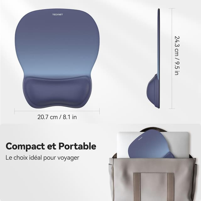 Thumbnail 6 de TECKNET Tapis souris ergonomique Gel Bleu