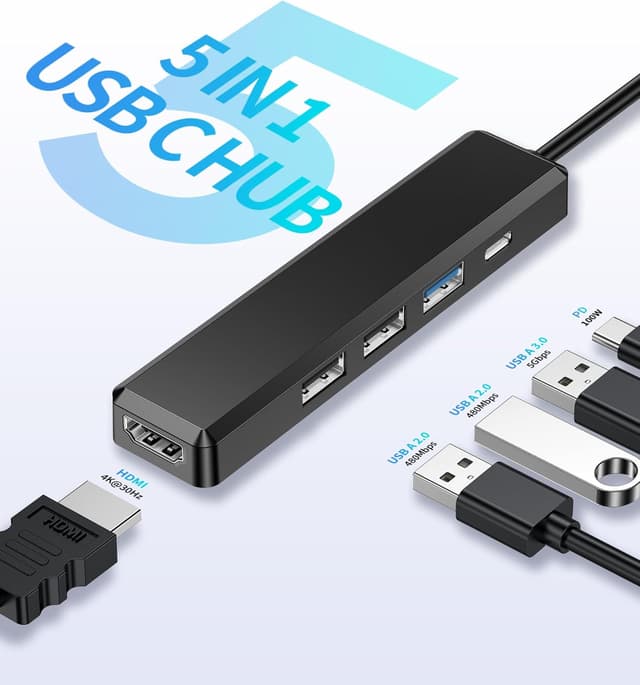 Thumbnail 1 de BHHB M80 Hub USB‑C 5 in 1 con HDMI 4K e PD 100W 🔌