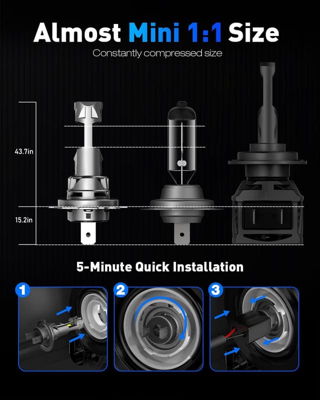 Detalle de NOVSIGHT H7 6500K LED Headlight Bulb 27,000LM