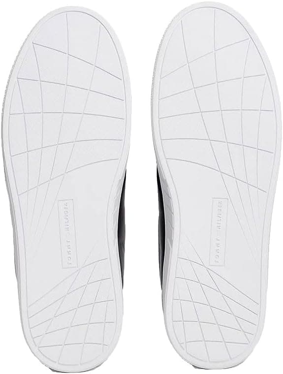 Detalle de Tommy Hilfiger Men’s Icon Court Stripes Leather Cupsole Trainers
