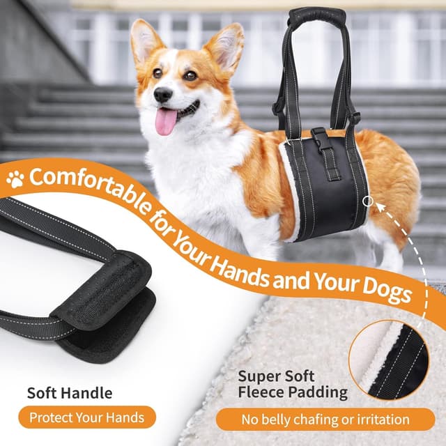 Detalle de BRO Adjustable Dog Lifting Harness (L) with Anti-slip Buckle for Rehab & Weak Rear Legs