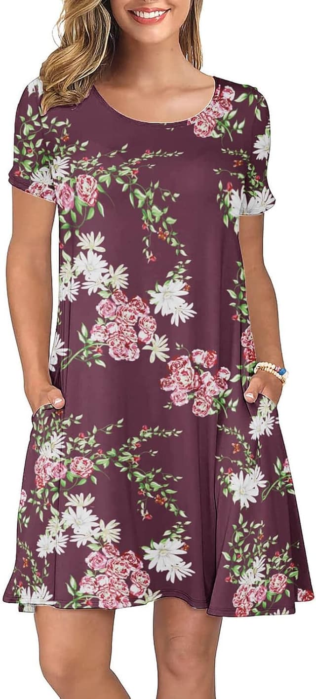 Thumbnail 6 de KORSIS Summer Women’s Casual T-Shirt Swing Dress with Pockets (Midi Sundress)