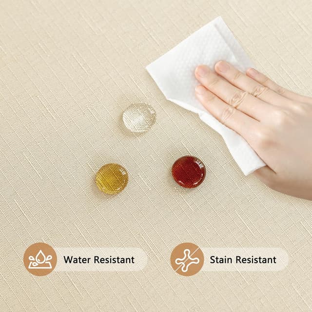 Detalle de Seenus Beige Long Table Cloth (60 x 120 in) for Rectangular 8-Foot Tables