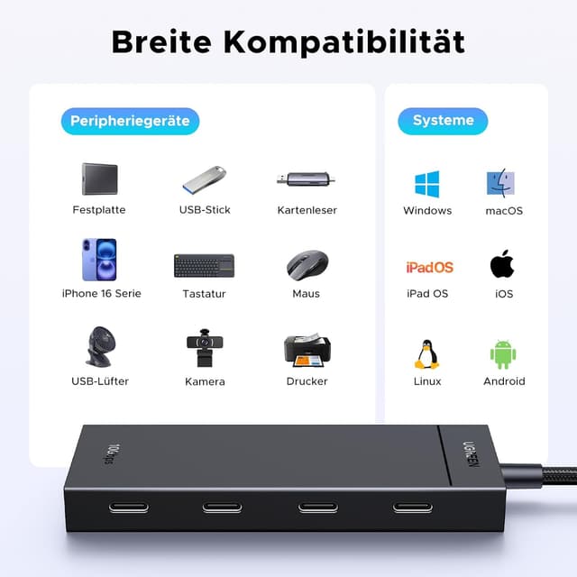 Thumbnail 4 de UGREEN USB C Hub 10 Gbps mit PD 100W