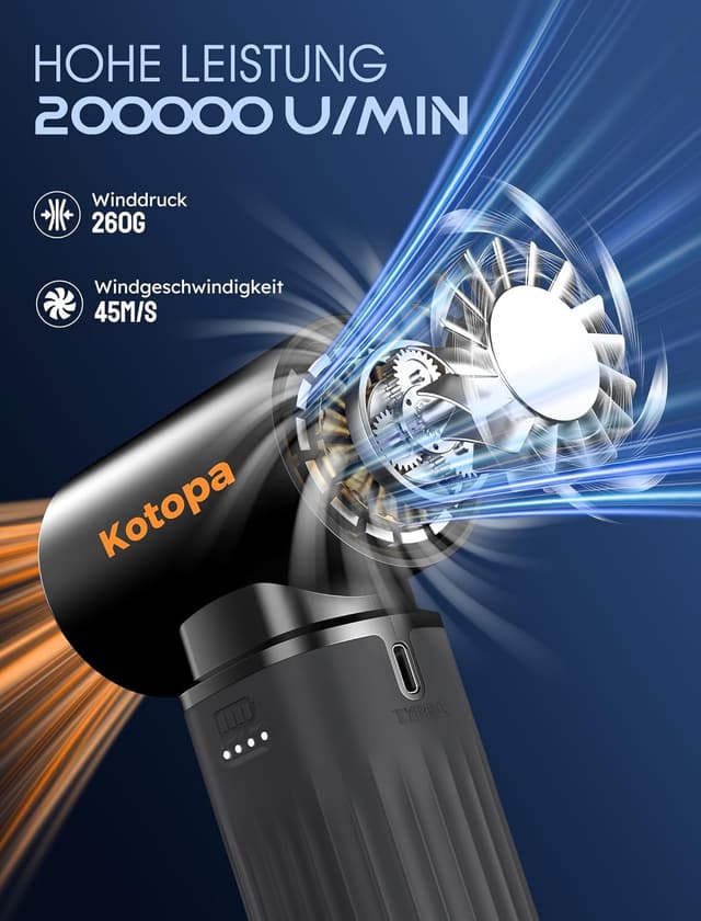 Detalle 2 de Kotopa Kedoyoy Elektrische Staubgebläse 8000 mAh 🧹