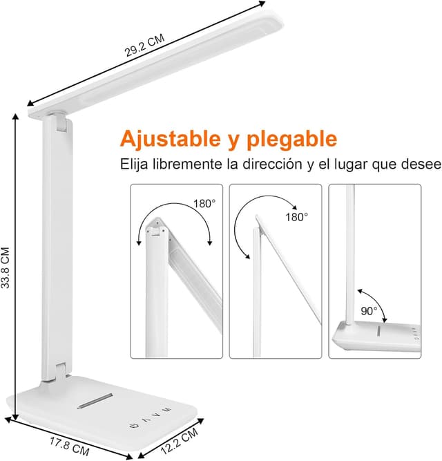 Thumbnail 4 de joyshie Lámpara LED Escritorio con Control Táctil y USB