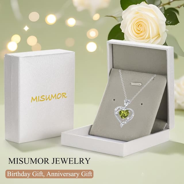 Detalle de Collier cœur en argent 925 MISUMOR avec zircon cubique 5A